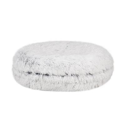 China Shaggy or Luxury Puff Mat Machine Washable High Bolster Hot Selling Soothing Donut Dismountable Energetic Friends Long Fur Blanket Cat and Dog Bed for sale