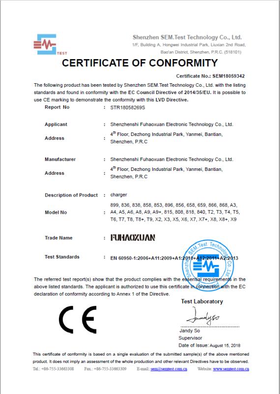 CE - Shenzhen Fuhaoxuan Technology Co., Ltd.