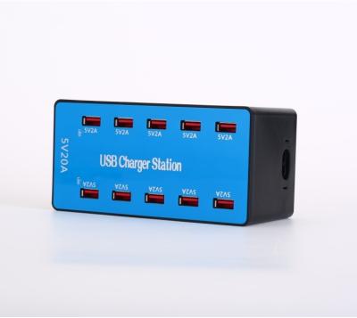 China 2021 Mobile Phone Dock Charger 10 Port100w Amazon USB For Mobile Phone Charger Multi Port Charging Station For Mobile Phone for sale