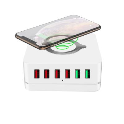 China 2022 New 2022 Qi USB Charger 72W Wireless Fast Charging Station Multi-port Travel Phone Charger 3.0 Qi USB Charger New For iPhone 12 Xiaomi for sale