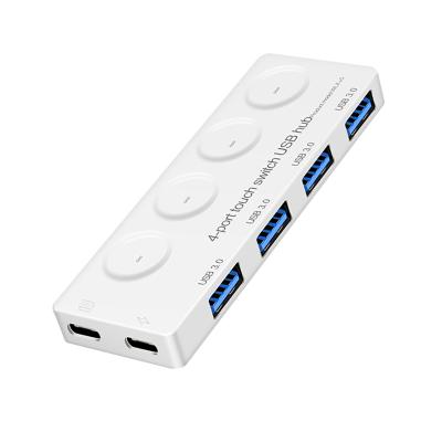 China Wholesale Multifunctional USB Hub Multifunctional Laptop Touch HUB Usb Type C 6 In One Ports 3.0 Hub Switch Stock ROHS FCC CE for sale