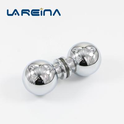 China Modern Solid Ball Style Handle Metal Chrome Shower Back To Back Door Knobs for sale