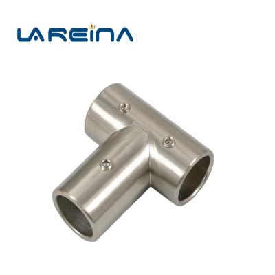 China Factory Price Bathroom Accessories SS316 SS304 Shower Room Tube Stainless Steel 3 Way Round Hose Connector 19mm 19/25mm Tub for sale