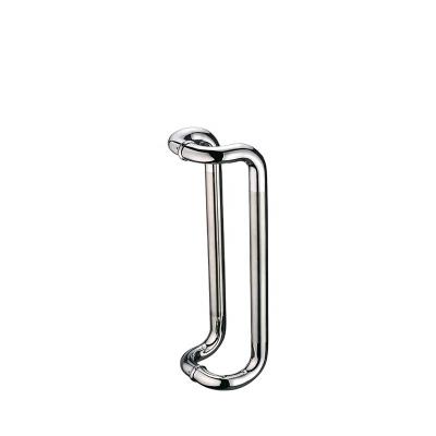 China SS316 Modern Stainless Steel Frame SS304 Bend Door Handle 4 Glass Office Door Pull Handle for sale