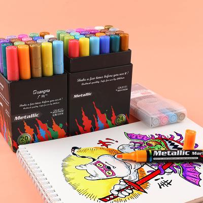 China Art Draing Painting 8/12/15/24/36 Colors Metal Color Marker Acrylic Water Based Permanent Markers Card Highlight DIY Acrylic Paint Black Marker for sale