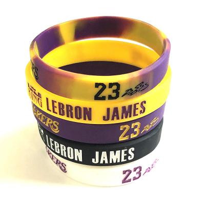 China Popular Wristband Wholesaler Pack of 5 Lebron Signature Sports Silicone Wristbands Silicone Wristbands for sale