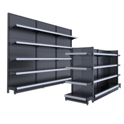 China Double Sided Heavy Duty Metal Double Side Store Retail Store Supermarket Gondola Shelving for sale