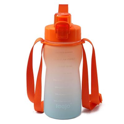 China Viable Top Sale DIY Stickers Bounce Portable Outdoor Gradient Color Gatorade Straw Large Capacity Fitness Plastic Water Bottle for sale