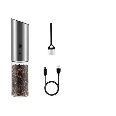 China 2022 Stainless Steel Rechargeable Gravity Automatic Electric Salt And Pepper USB Stored Grinder for sale