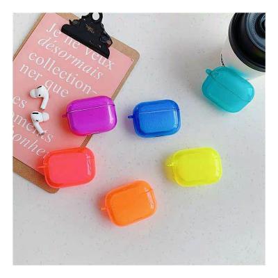 China Business Wholesale Earphone Case For Airpods Fluorescent Color Earphone Case Hard Plastic Cover for sale