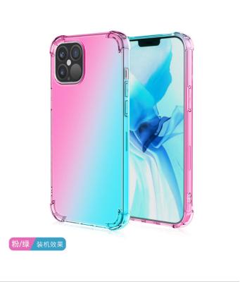 China Suitable clear cell phone iphone12 pro max soft gradient PC cell phone drop proof case for sale