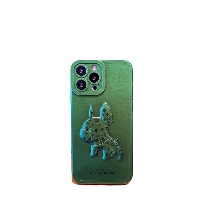 China Protective Shell Factory Outlet Plating 3D Fighting Dog iPhone Case For iPhone for sale