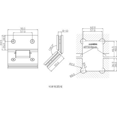 China Easy To Install And Durable Hinged Hinged Customized Enclosures Shower Door Delta Double Hinge for sale