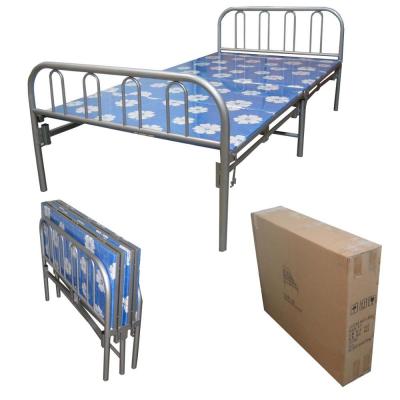 China Wholesale Manufacturer Foldable Army Folding Bunk Bed Folded Military Army Metal Single Bed for sale