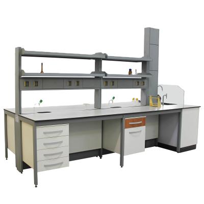 China Fireproof+Explosionproof+Anti-microbial School Lab Furniture Layout Engineering Mobile Laboratory Sampling Furniture PP Professor Lab Bench for sale