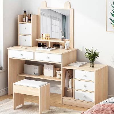 China (Other) Luxury Adjustable Dresser Bedroom Makeup Vanity Desk Dressing Table with Mirror and Stool for sale