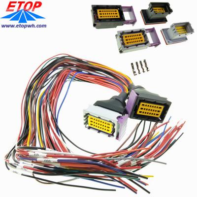 China Waterproof Automobile ECU 24 Pin Car Oil To Gas Computer Panel Socket Cable Assembly for sale