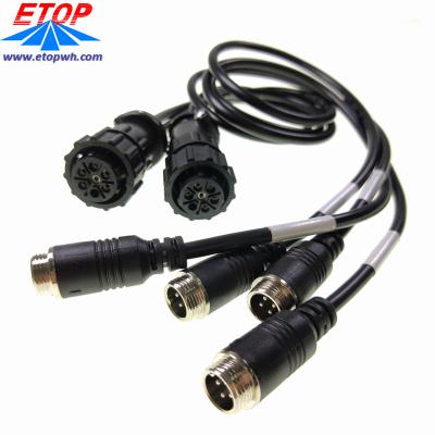 China Electronic Molded Waterproof 4pin M12 Cable Connector To 7pin Waterproof Connector Cable Assembly for sale