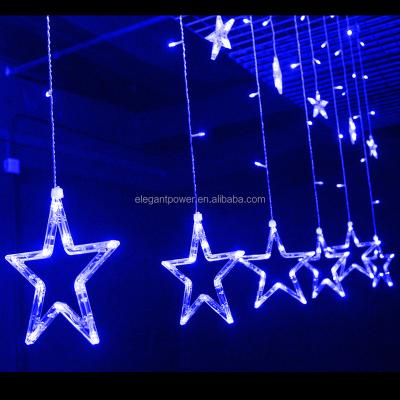 China Elegant Power Led Five Star Styled Curtain Light For Christmas Party Wedding Festival Decorations 7*12mm for sale