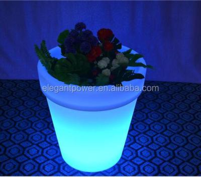 China Plastic Garden Decor LED Color Changing Light Up Flower Pot for sale