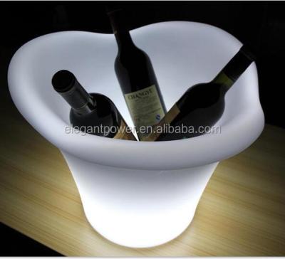 China Illuminated Sustainable Waterproof Wine Cooler Led Plastic Ice Bucket Capacity Bar Led Ice Bucket for sale