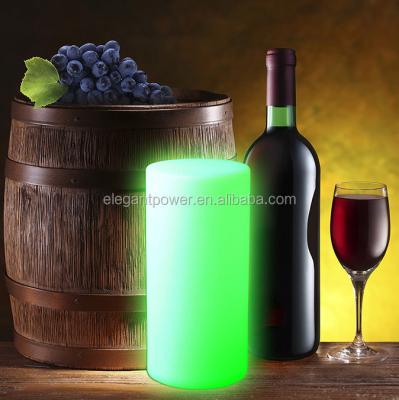 China Cylindrical Remote Control Dimmable LED Night Lamp Decoration Color Table Light Rechargeable Candle Flashing Decor for Stand Home for sale