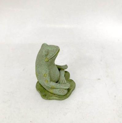 China ARTIFICIAL RESIN YOGA FROG DECORATIVE FIGURINE RESTING CROSS-LEGGED for sale