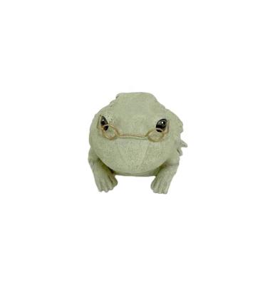 China Artificial RESIN FROG GARDEN WIRE GLASS FIGURINE PORT STATUE for sale