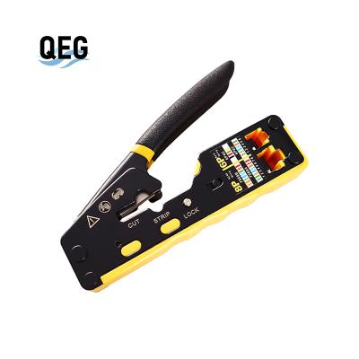 China Crimping Tool Rj45 Crimping Pliers Easy Crimp Cat7 Cat6 Cat5 8P8C With Ethernet Cable Color-Coded Dovetail Cut Crimp for sale