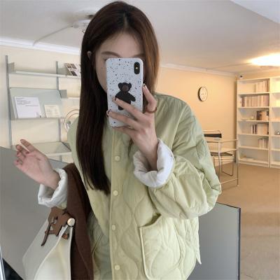 China Waterproof Creamy Yellow Bread Jacket Women Winter Quilted Thick And Soft Design Padded Short Jacket Jacket for sale