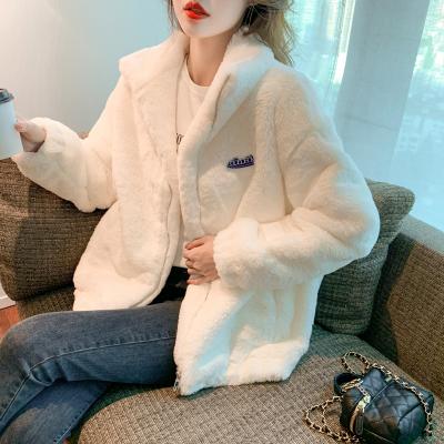 China 2021 autumn and winter new style lamb fur waterproof women young fur coat rex rabbit fur imitation plush shorts plus cotton thickening for sale