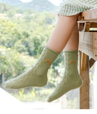 China Sports children's socks autumn and new soft baby socks of winter literature socks and art cotton tube three-dimensional retro jacquard for sale