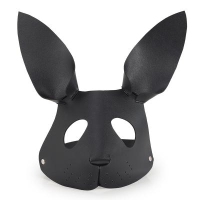 China Hot Selling Leather Cat Rabbit Mouse Gear Bondage PU Leather Gear Bondage Head Role Play Blindfold Mask BDSM Blindfold Mask BDSM for sale