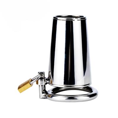 China Male Chastity Device Stainless Steel Metal BDSM Cock Cage Bucket Male Chastity Cage With Lock Chastity Device for sale