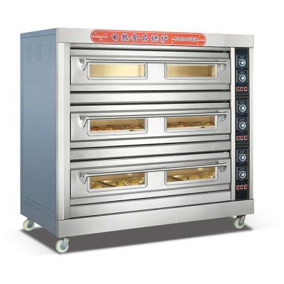 China Commercial Bakery Stainless Steel Bakery Oven Gas 3 Deck 9 Tray Bread Baking Oven for sale