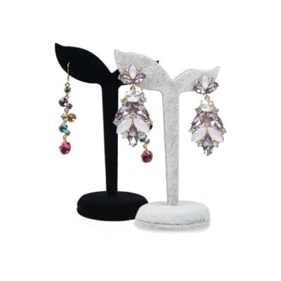 China Morden Classic Luxury Black Velvet White Jewelry Display Stand For Earrings Necklace Jewelry Display for sale