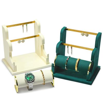 China Various Wild Types Custom Watches Display Stand With 3 Tier Velvet Jewelry Organizer For Bracelet And Necklace Watch Rack Display Stand for sale