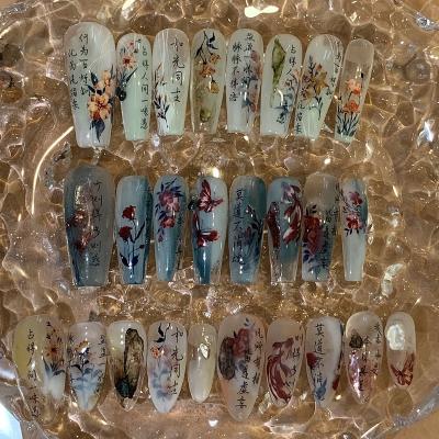 China Fashion Trendy Hot Selling Chinese Style Exclusive Design Nail Stickers for sale