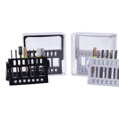 China Nail Drill Bits Container Nail Art 16 Holes Nail Display Rack Storage Box Manicure Tool Case Container Dust Cover drill bit for sale