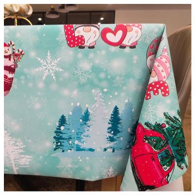 China Waterproof PVC Printed Christmas Table Cloth for sale