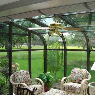 China High Quality Modern Portable Curved Aluminum Sunroom Glass Roof Conservatory for sale