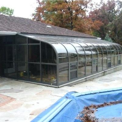 China Aluminum Garden House Structure Sunlight Winter Garden Curved Roof Glass Sunroom for sale