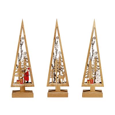 China High Quality Christmas Ornaments Wooden Desktop Home Decoration Wood Crafts for sale