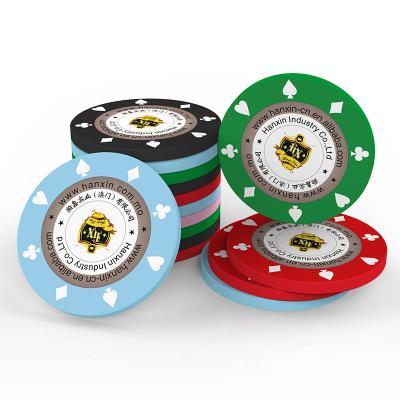 China Popular Casino Club Gaming Poker Chipset 500pcs ABS Plastic Chips / Poker 40mm Chips for sale