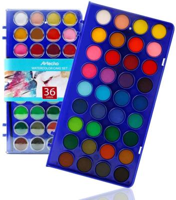 China Artecho Paint Watercolor Set, 36Pretty Colors Watercolor Cake Set with Classic Brush, Idea for Kids and Adult 1 Count for sale