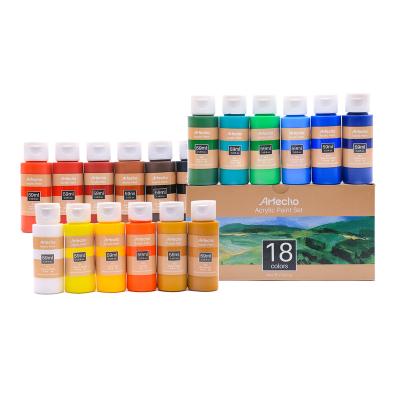 China Artecho Acrylic Paint Set of 18 Colors, 59ml/2oz Art Craft Paint Primer for Decoration 2oz/59ml for sale