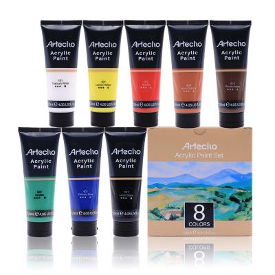 China Artecho Acrylic Paint Set For Art Painting, Decorate, 8 Colors 4.05 Ounce/120ml Acrylic Paint Base Supplies For Canvas 4.05oz/120ml for sale