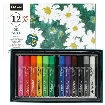 China Artecho Oil Pastels Set of 12, Artist Soft Oil Pastels for Art Painting, Drawing, Blending, Shading, Art Supplies for Kids ATO-OP1201 for sale