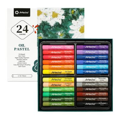 China Artecho Oil Pastels Set of 24, Artist Soft Oil Pastels for Art Painting, Drawing, Blending, Shading, Art Supplies for Kids ATO-OP2401 for sale