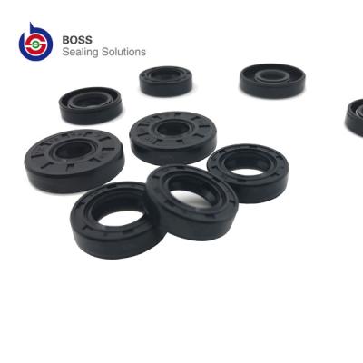 China Metal iron rubber NBR black rotary shaft seal TC oil seal double lip spring seal for sale